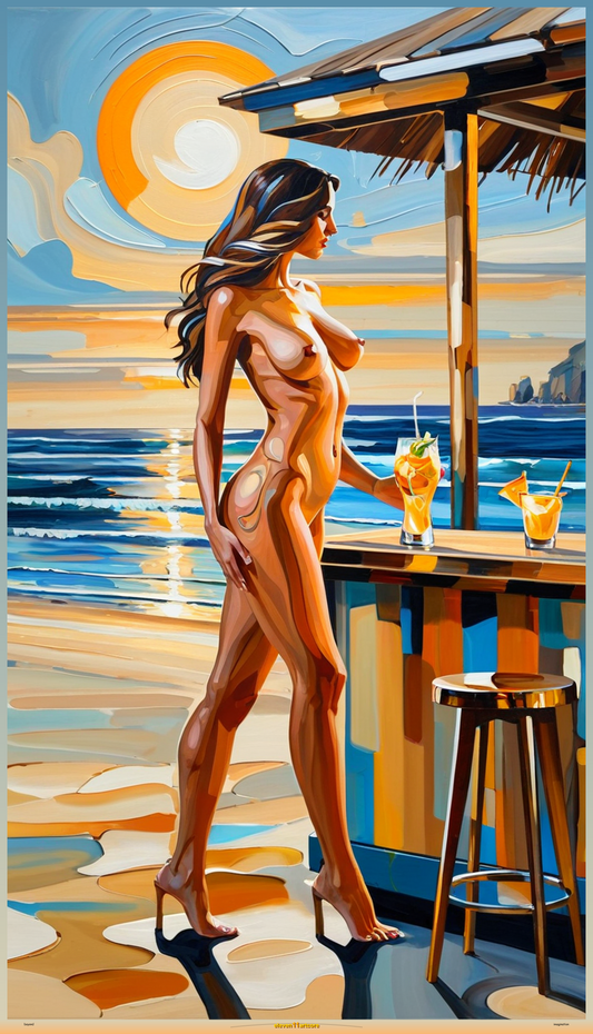 Blonde on Beach Bar